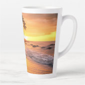 Aangepaste naam tropische strand Sunset Latte Mok (Rechts)