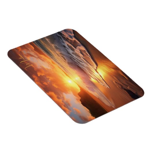 Aangepaste naam tropische strand Sunset Magneet (Rechterzijde)