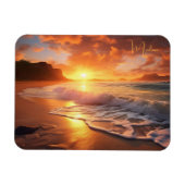 Aangepaste naam tropische strand Sunset Magneet (Horizontaal)