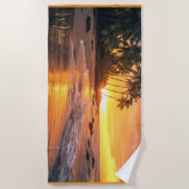 Aangepaste naam tropische strand Sunset Strandlaken (Voorkant)