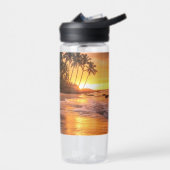 Aangepaste naam tropische strand Sunset Waterfles (Links)