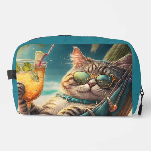 Aangepaste naam Tropische Vakantie Katten Toilettasje (Voorkant)