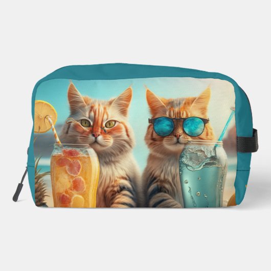 Aangepaste naam Tropische Vakantie Katten Toilettasje (Achterkant)