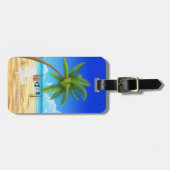 Aangepaste naam tropische zandbak bagagelabel (Voorkant horizontaal)