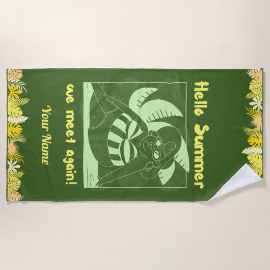 Aangepaste naam Tropische zomerhanddoek Strandlaken (Voorkant)