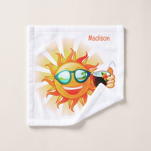 Aangepaste naam Tropische zon Washandje (Wasdoekje)