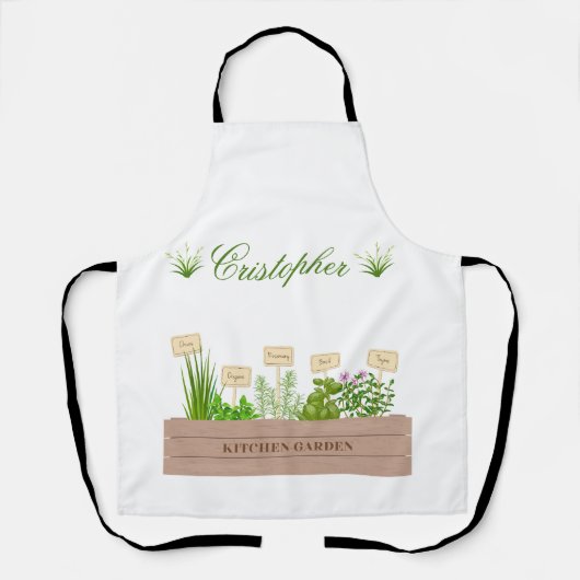Aangepaste Naam Tuin Schort (Voorkant)