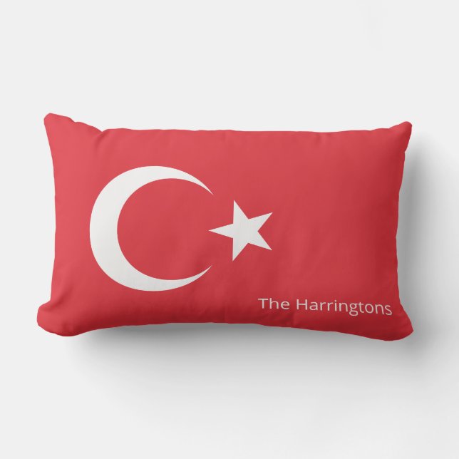Aangepaste naam Turkije Vlag Buitenkussen (Voorkant)