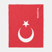 Aangepaste naam Turkije Vlag Fleece Deken (Voorkant)