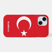 Aangepaste naam Turkije Vlag iPhone 15 Case (Achterkant horizontaal)