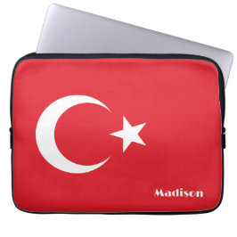 Aangepaste naam Turkije Vlag Laptop Sleeve