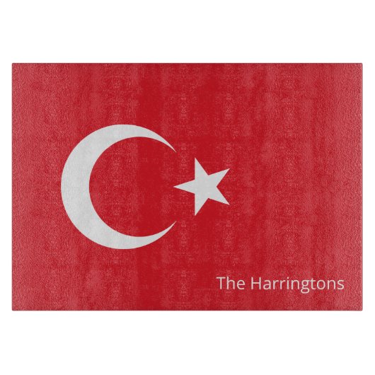 Aangepaste naam Turkije Vlag Snijplank (Voorkant)