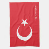 Aangepaste naam Turkije Vlag Theedoek (Verticaal)