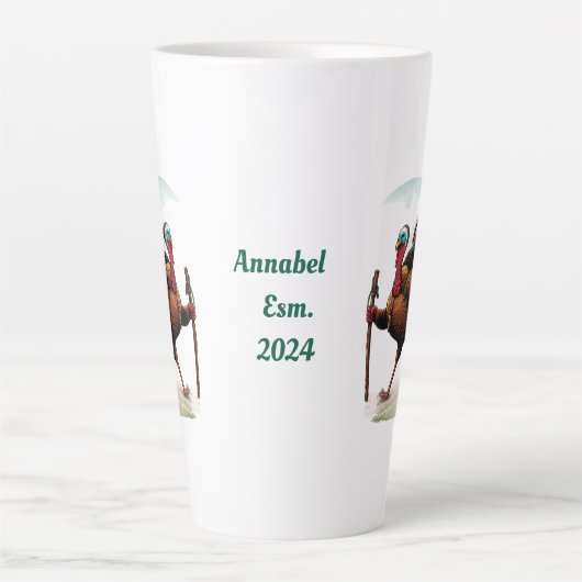 Aangepaste naam, Turkije wandelen Latte Mok (Voorkant)