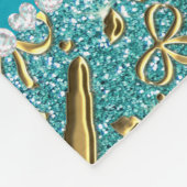 Aangepaste naam turkooise glitter gold lipstick fleece deken (Hoek)