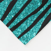 Aangepaste naam turkooise glitter zebra striboog fleece deken (Hoek)