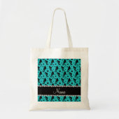 Aangepaste naam turkooise roller derby sterren tote bag (Voorkant)