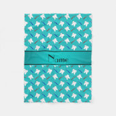 Aangepaste naam turkooispenselen en tandenpatroon fleece deken (Voorkant)