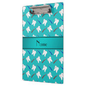 Aangepaste naam turkooispenselen en tandenpatroon klembord (Links)