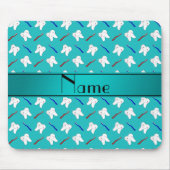 Aangepaste naam turkooispenselen en tandenpatroon muismat (Voorkant)