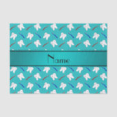 Aangepaste naam turkooispenselen en tandenpatroon tissuepapier (Voorkant)