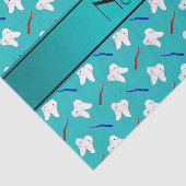 Aangepaste naam turkooispenselen en tandenpatroon tissuepapier (Detail)