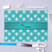 Aangepaste naam turkooispenselen en tandenpatroon tissuepapier (Craft)