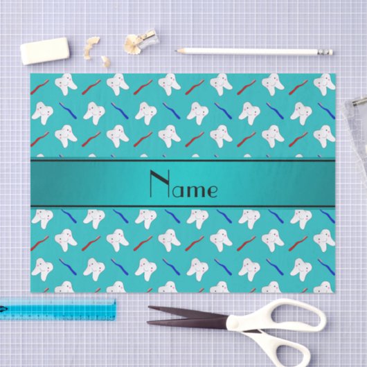 Aangepaste naam turkooispenselen en tandenpatroon tissuepapier (Craft)