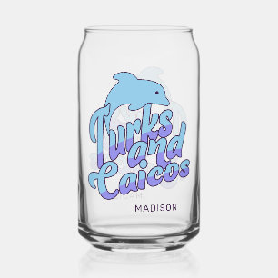 Aangepaste naam Turks- en Caicose dolfijn Blikvorm Glas