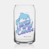 Aangepaste naam Turks- en Caicose dolfijn Blikvorm Glas (Achterkant)