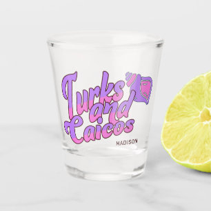 Aangepaste naam Turks- en Caicosechoorn Shot Glas