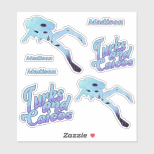 Aangepaste naam Turks- en Caicoseilanden duiken Sticker