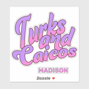 Aangepaste naam Turks- en Caicoseilanden Sticker