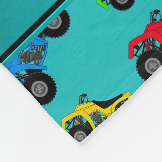 Aangepaste naam turquoise atv patroon fleece deken (Hoek)
