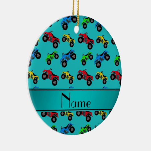 Aangepaste naam turquoise atv patroon keramisch ornament (Rechts)