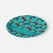 Aangepaste naam turquoise atv patroon papieren bordje (Gekanteld)