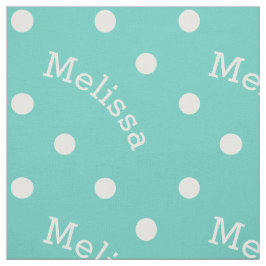 Aangepaste naam Turquoise Blauwgroen Blue Polka Do Stof