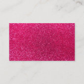 Aangepaste naam turquoise damask roze glitter contactkaartje (Achterkant)