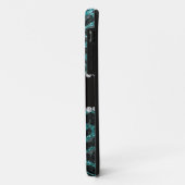 Aangepaste naam turquoise glitter leopard print Case-Mate iPhone case (Achterkant/links)