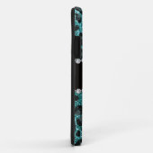 Aangepaste naam turquoise glitter leopard print Case-Mate iPhone case (Achterkant/rechts)