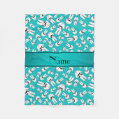 Aangepaste naam turquoise karate patroon fleece deken (Voorkant)
