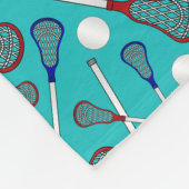 Aangepaste naam turquoise lacrosse patroon fleece deken (Hoek)