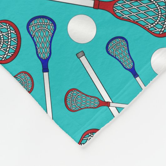 Aangepaste naam turquoise lacrosse patroon fleece deken (Hoek)