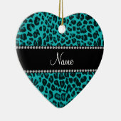 Aangepaste naam turquoise leopard patroon keramisch ornament (Rechts)