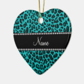 Aangepaste naam turquoise leopard patroon keramisch ornament (Links)