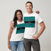 Aangepaste naam turquoise leopard patroon t-shirt (Unisex)