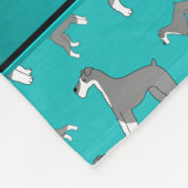 Aangepaste naam turquoise Miniature Schnauzer dogs Fleece Deken (Hoek)