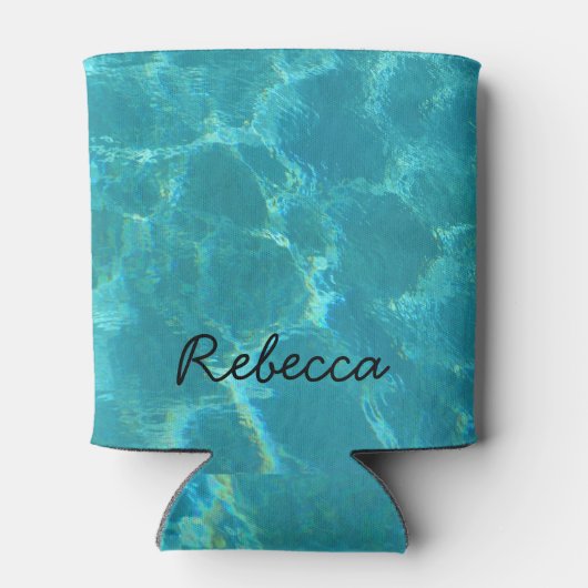 Aangepaste naam Turquoise Pool Water Blikjeskoeler (Achterkant)