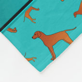 Aangepaste naam turquoise Rhodesian ridgeback dogs Fleece Deken (Hoek)