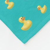 Aangepaste naam turquoise rubbereenden patroon fleece deken (Hoek)
